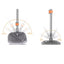 Set mop rotativ cu doua rezerve, galeata patrata cu doua compartimente separate pentru apa curata si murdara, rotatie 360, gri antracit
