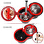 Set mop rotativ si galeata cu sistem de stoarcere, maner reglabil din otel inoxidabil, cu 5 rezerve incluse, rosu/negru