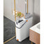 Set mop si galeata, cu doua cuve pentru spalare si uscare, 2 lavete de mop incluse, mâner telescopic, din metal si plastic, crem