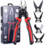 Set multifunctional 5 in 1, patent, dezizolat, cleste, sertizat, foarfeca, unelte multifunctionale, cutie de transport, rosu/negru