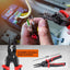 Set multifunctional 5 in 1, patent, dezizolat, cleste, sertizat, foarfeca, unelte multifunctionale, cutie de transport, rosu/negru