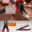 Set multifunctional 5 in 1, patent, dezizolat, cleste, sertizat, foarfeca, unelte multifunctionale, cutie de transport, rosu/negru