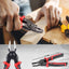Set multifunctional 5 in 1, patent, dezizolat, cleste, sertizat, foarfeca, unelte multifunctionale, cutie de transport, rosu/negru