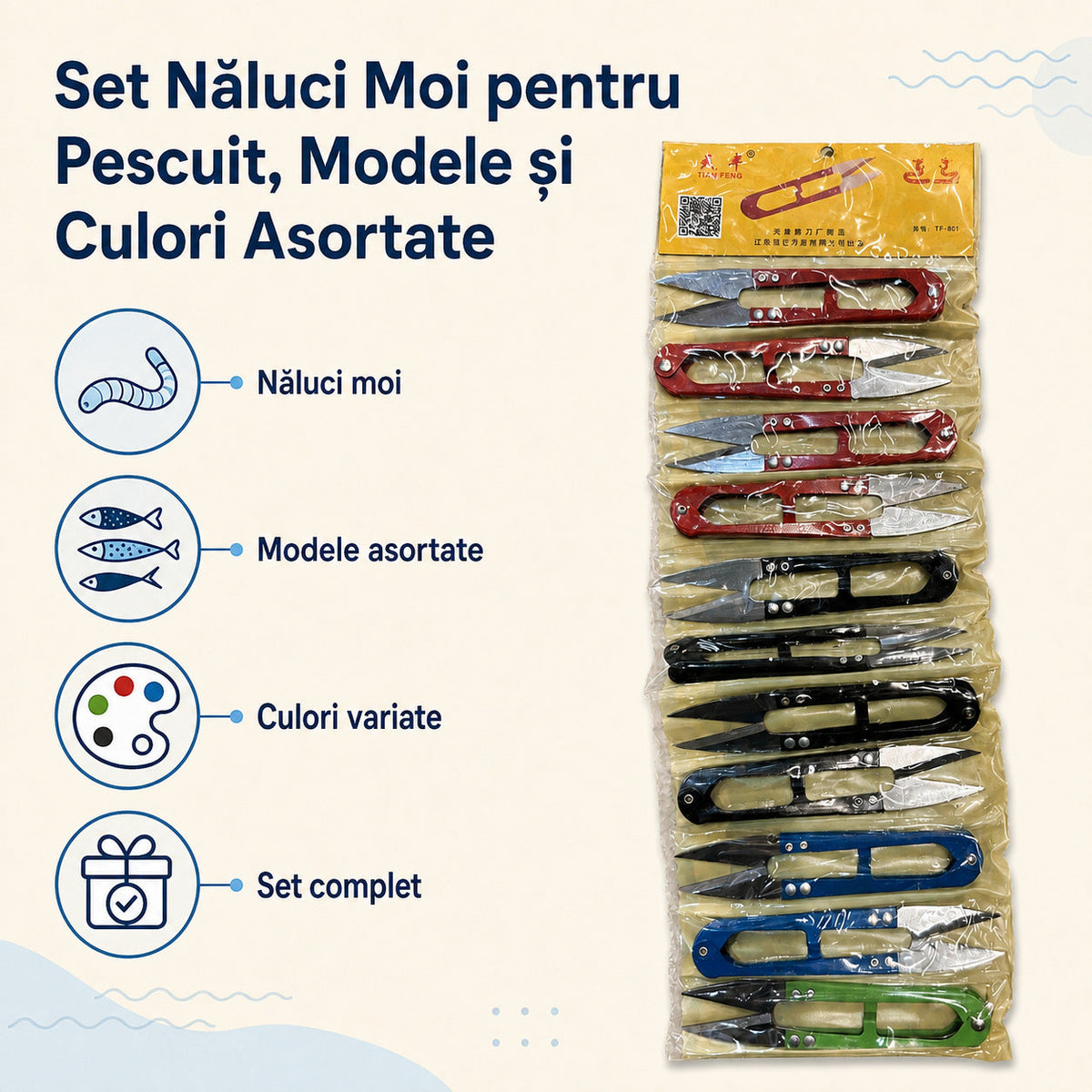 Set Năluci Moi pentru Pescuit, Modele și Culori Asortate – caracteristici și beneficii