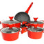 Set oale 9 piese aluminiu cu interior granit, compatibil inductie