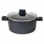 Set oale aluminiu 7 piese cu manere si capace sticla termorezistenta