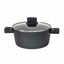 Set oale aluminiu 7 piese cu manere si capace sticla termorezistenta