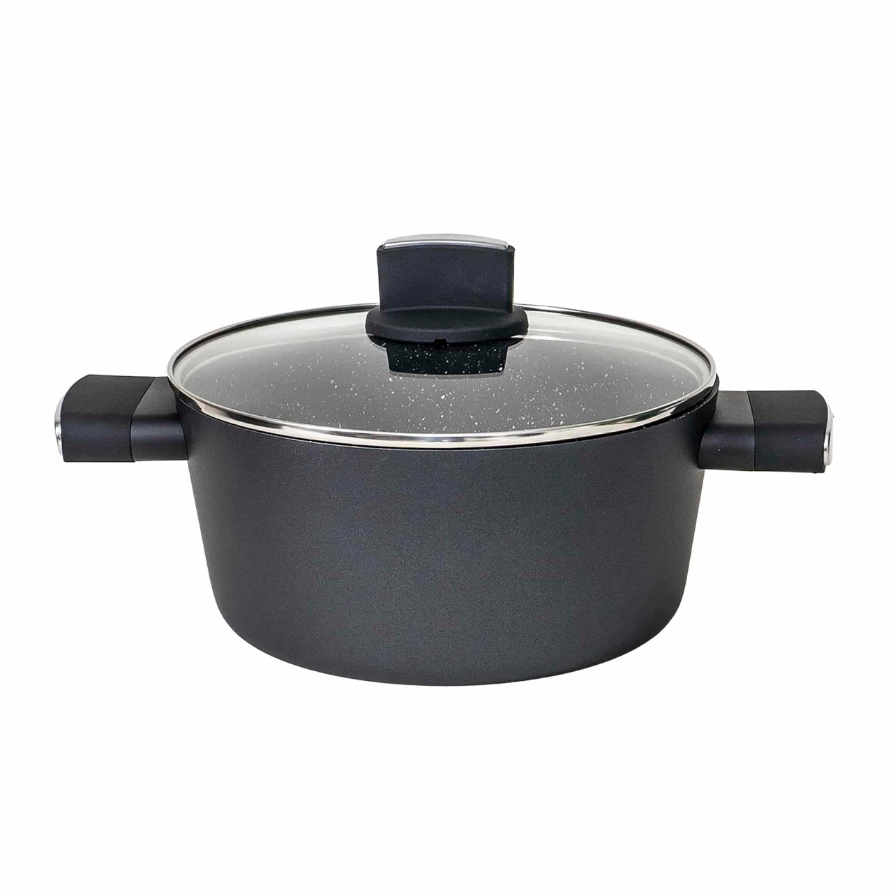 Set oale aluminiu 7 piese cu manere si capace sticla termorezistenta