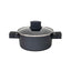Set oale aluminiu 7 piese cu manere si capace sticla termorezistenta
