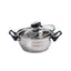 Set oale inox 12 piese cu cratite, tigaie si capace din sticla