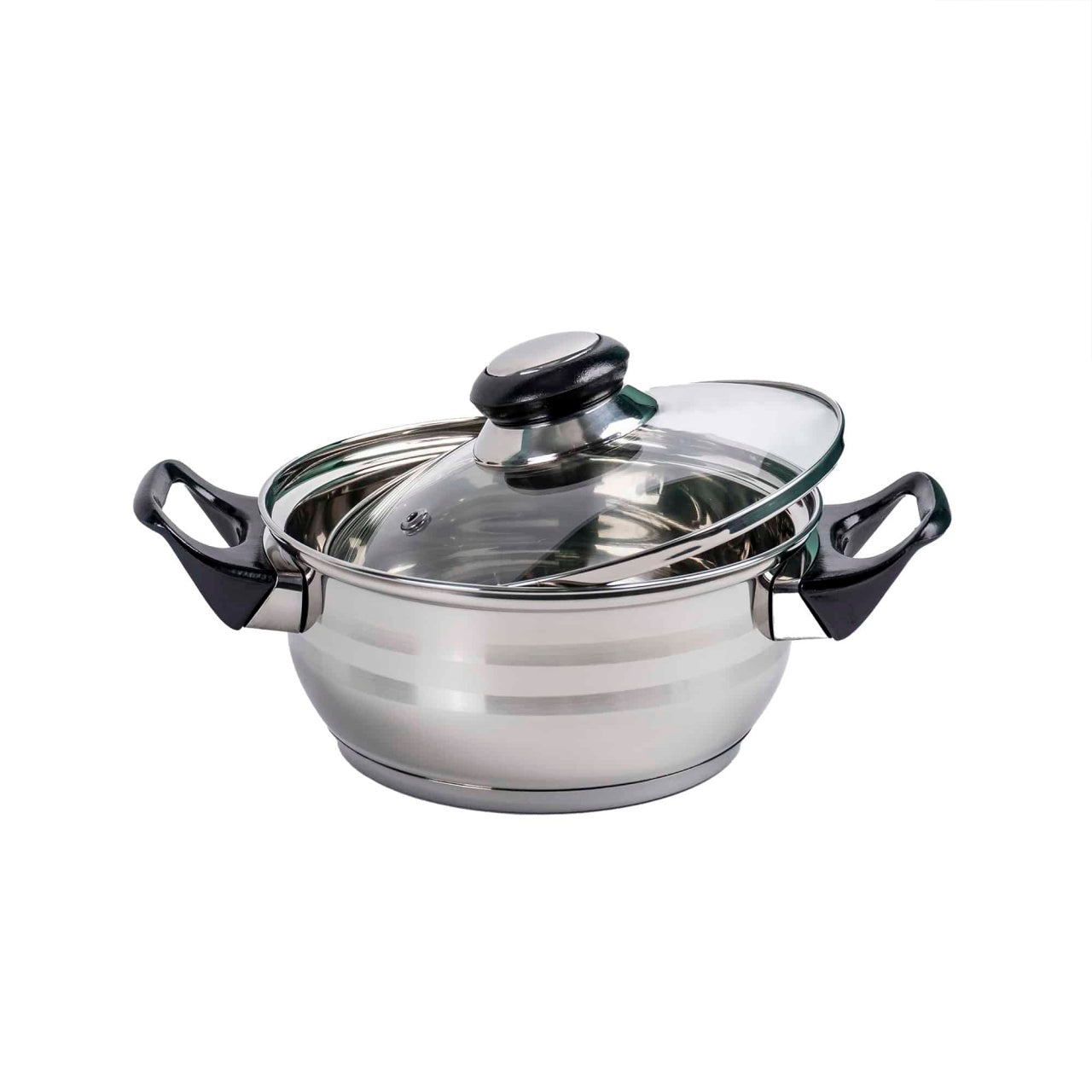 Set oale inox 12 piese cu cratite, tigaie si capace din sticla