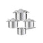 Set oale inox 7 piese cu cratita, capace sticla, compatibil gaz, electric, inductie