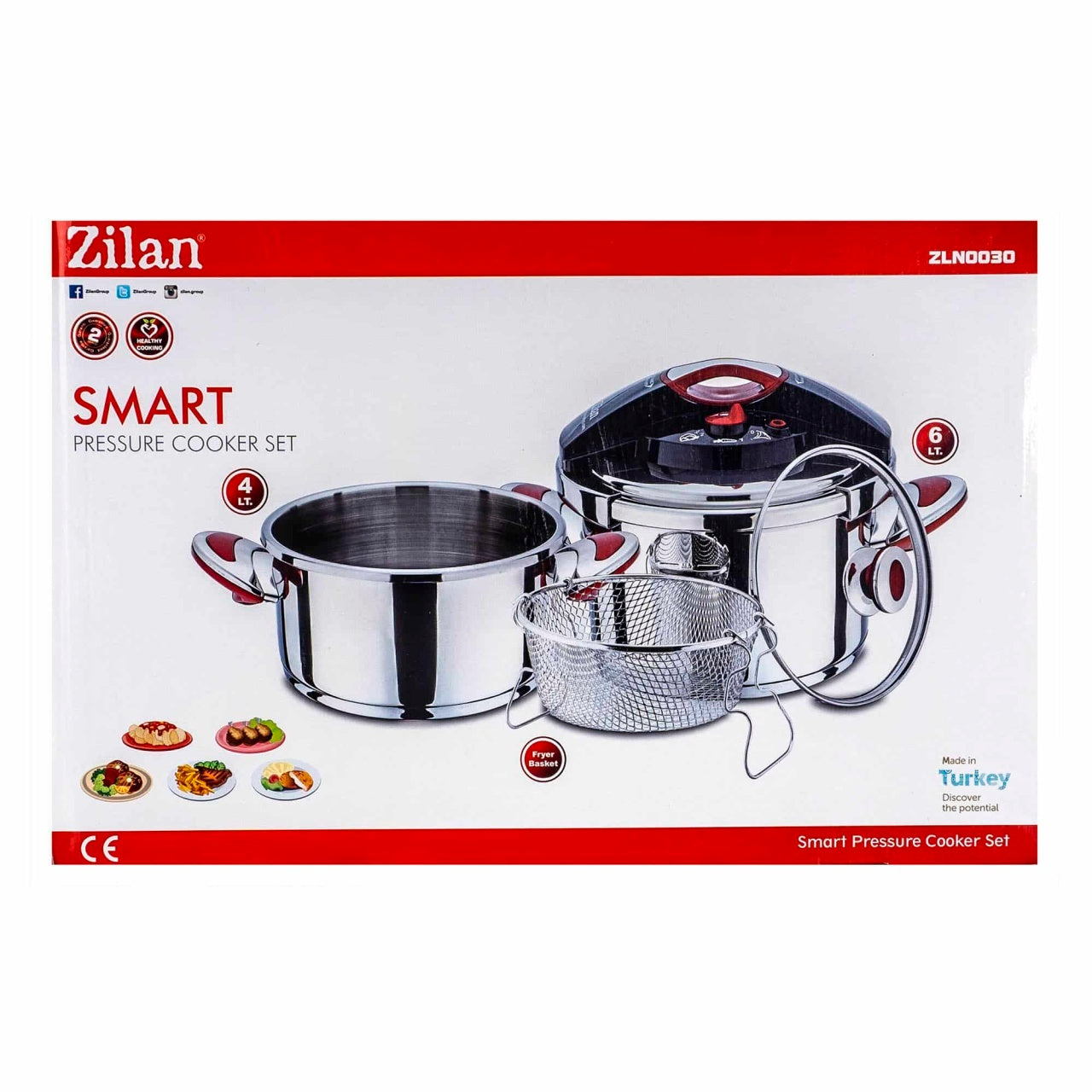 Set oale sub presiune inox 5 piese, capacitate 4L si 6L, accesorii incluse