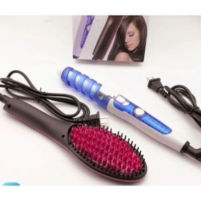 Set ondulator si perie electrica FOXMAG24, pentru bucle si indreptat parul, 2 piese