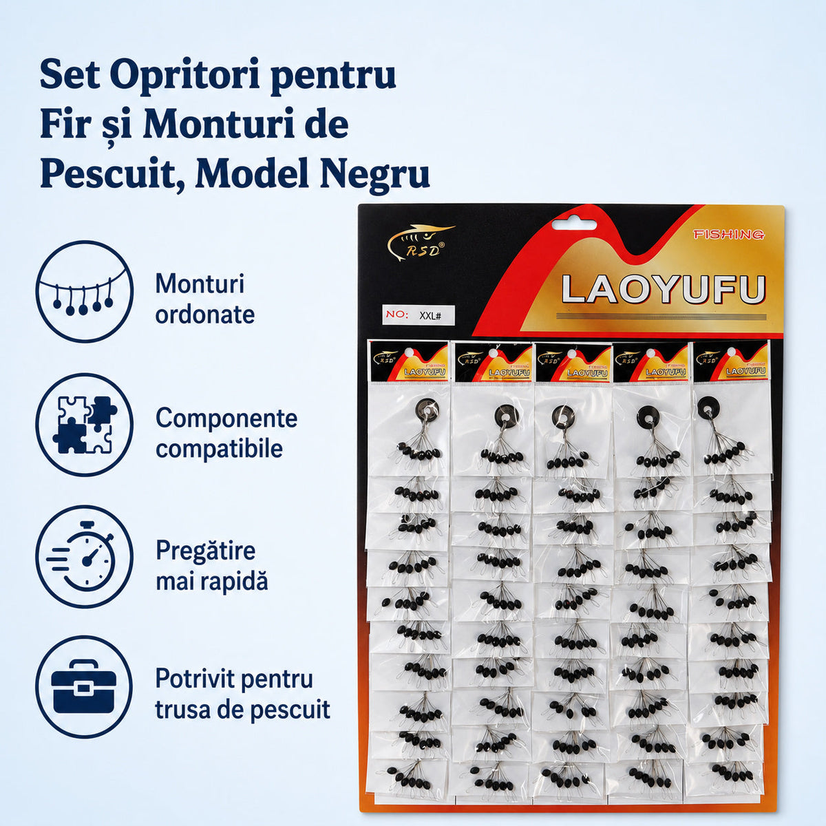Set Opritori pentru Fir și Monturi de Pescuit, Model Negru – caracteristici și beneficii