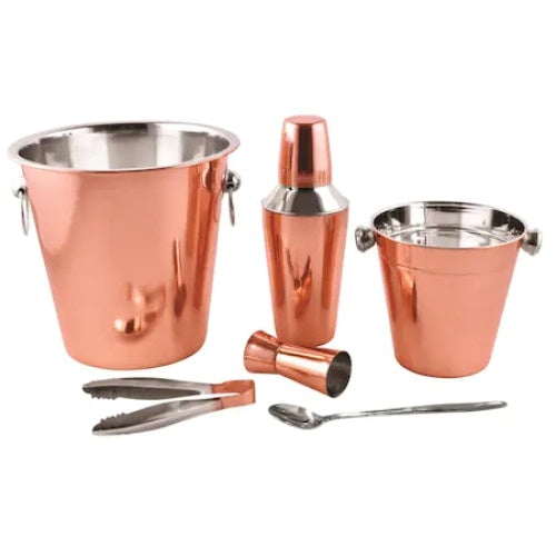 Set pentru cocktail FOXMAG24, cu 6 piese din inox, culoare cupru