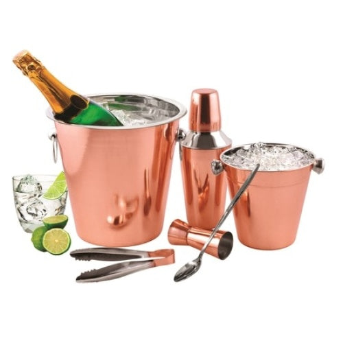 Set pentru cocktail FOXMAG24, cu 6 piese din inox, culoare cupru