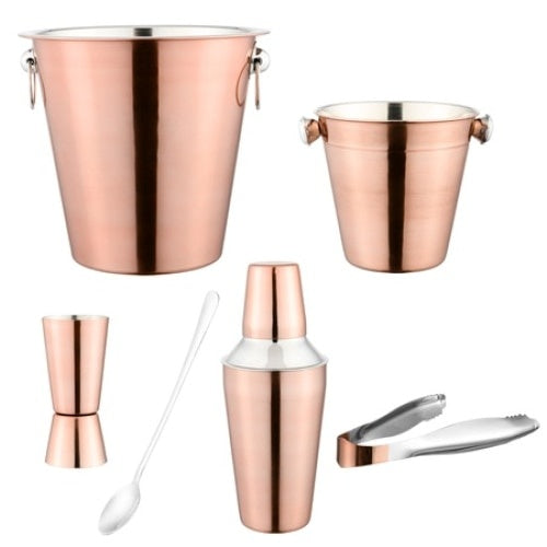 Set pentru cocktail FOXMAG24, cu 6 piese din inox, culoare cupru