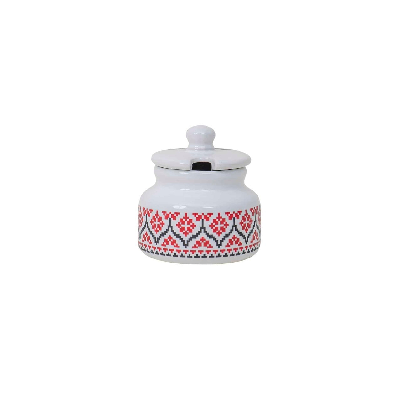 Set pentru miere cu cana si lingurita, ceramica, 300ml, H12cm