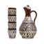 Set pentru vin din ceramica cu ulcior 2L si 4 pahare 180 ml, design rustic