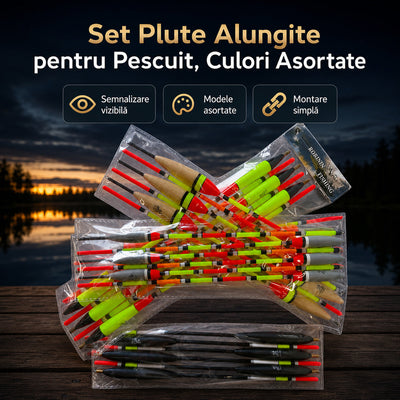 Set Plute Alungite pentru Pescuit, Culori Asortate – imagine principală promoțională