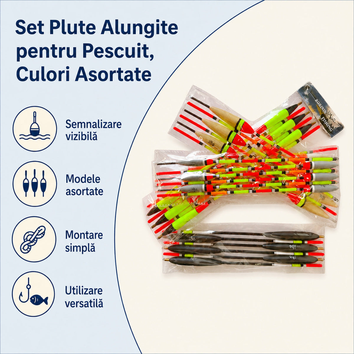 Set Plute Alungite pentru Pescuit, Culori Asortate – caracteristici și beneficii