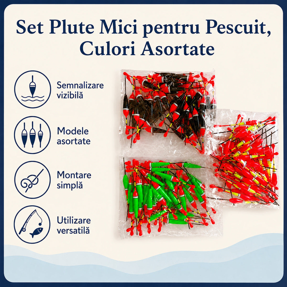 Set Plute Mici pentru Pescuit, Culori Asortate – caracteristici și beneficii
