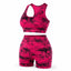 Set Sport Damă 2 Piese, Bustieră și Colanți Scurți, Roz-Negru – imagine principală
