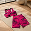 Set Sport Damă 2 Piese, Bustieră și Colanți Scurți, Roz-Negru – imagine 2