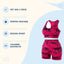 Set Sport Damă 2 Piese, Bustieră și Colanți Scurți, Roz-Negru – imagine 3