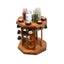 Set suport lemn cu 12 sticle pline cu condimente natur