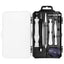 Set surubelnite de precizie, cu 117 piese, din otel, cu cutie din plastic, cu husa de depozitare, argintiu