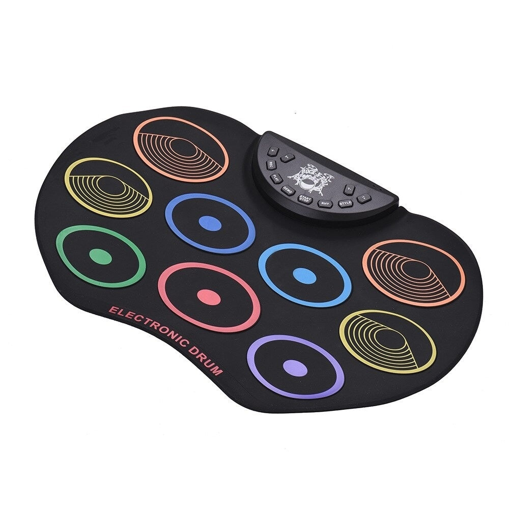 Set Tobe electronice digitale din Silicon cu pedale de picior, USB 9 USB 9 Padu-ri de tobe colorate, Negru