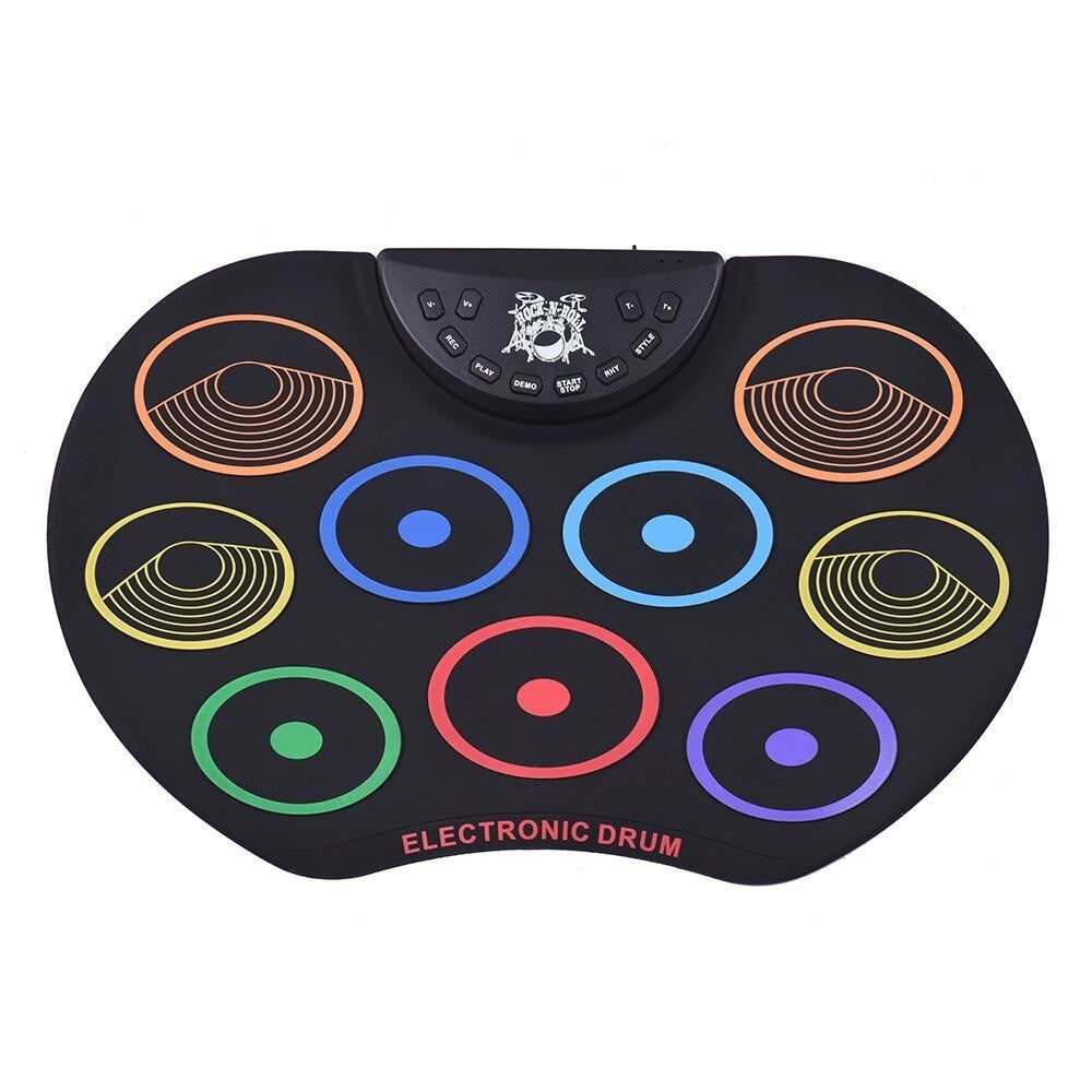 Set Tobe electronice digitale din Silicon cu pedale de picior, USB 9 USB 9 Padu-ri de tobe colorate, Negru