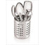 Set ustensile pentru bucatarie, cu 4 piese, din inox, cu suport de inox inclus, compatibil cu masina de spalat vase, argintiu