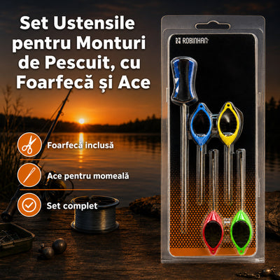 Set Ustensile pentru Monturi de Pescuit, cu Foarfecă și Ace – imagine principală promoțională
