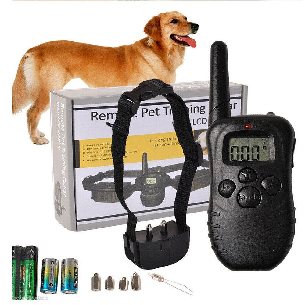Set Zgarda electrica pentru dresaj canin FOXMAG24®, raza 300m, ajustabila, Pet Training Collar LCD Display