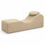 Șezlong Tip Chaise Longue cu Spătar Curbat, Bej – imagine principală