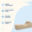 Șezlong Tip Chaise Longue cu Spătar Curbat, Bej – imagine 3