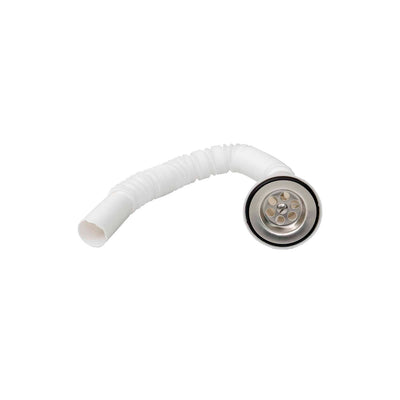 Sifon pentru chiuveta Q32, plastic alb, lungime reglabila 31-80 cm