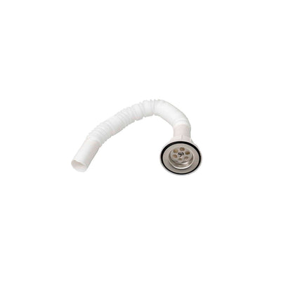 Sifon pentru chiuveta Q32, plastic alb, lungime reglabila 31-80 cm