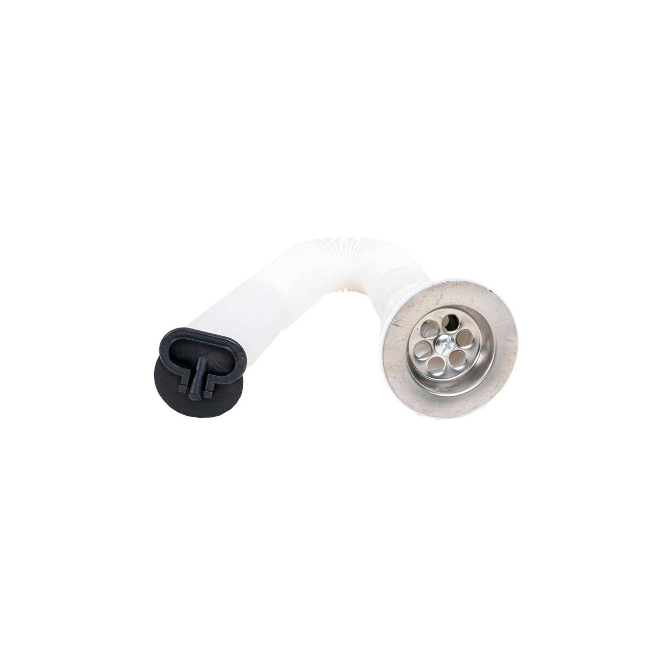 Sifon pentru chiuveta Q40 cu dop, din plastic, alb, reglabil 34-80 cm