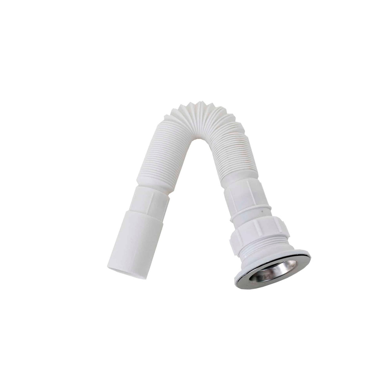 Sifon pentru chiuveta Q40 cu dop, din plastic, alb, reglabil 34-80 cm