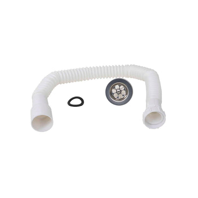 Sifon pentru chiuveta Q50, plastic alb, sistem scurgere eficient