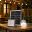 Sistem de Iluminat Solar cu Proiector, Panou și Bec Suspendat, Gri – imagine 2