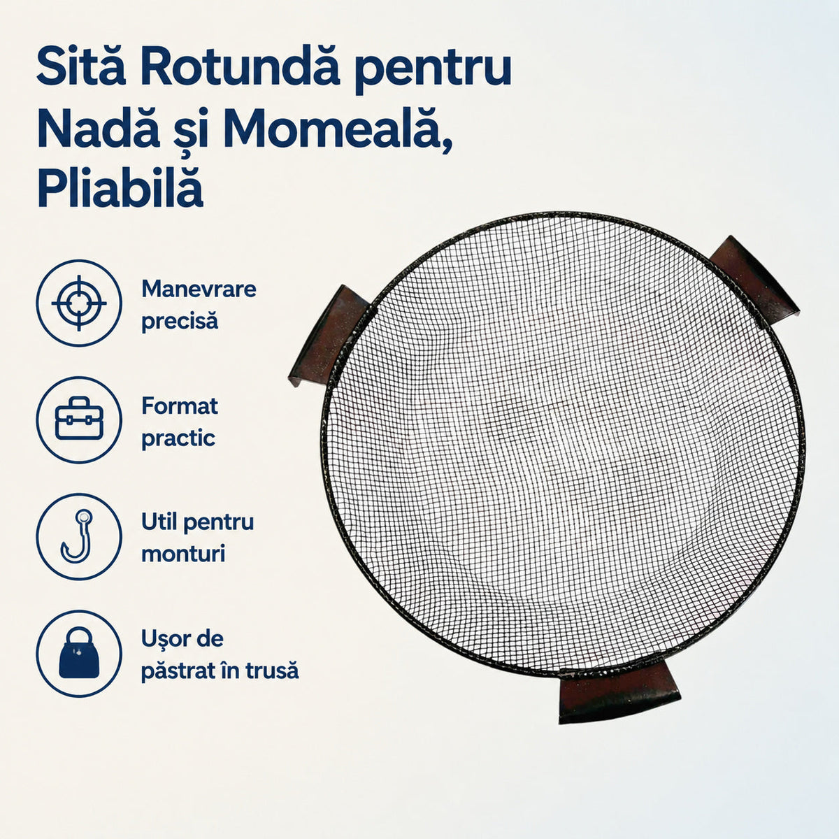 Sită Rotundă pentru Nadă și Momeală, Pliabilă – caracteristici și beneficii