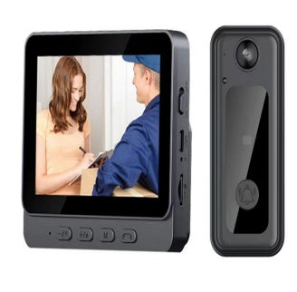Sonerie video inteligenta, bluetooth, night vision, infrarosu, senzor IR, interfon video HD, 8MP, comunicare bidirectionala, unghi de vizualizare 170°, baterii incorporate, instalare usoara fara cabluri, negru