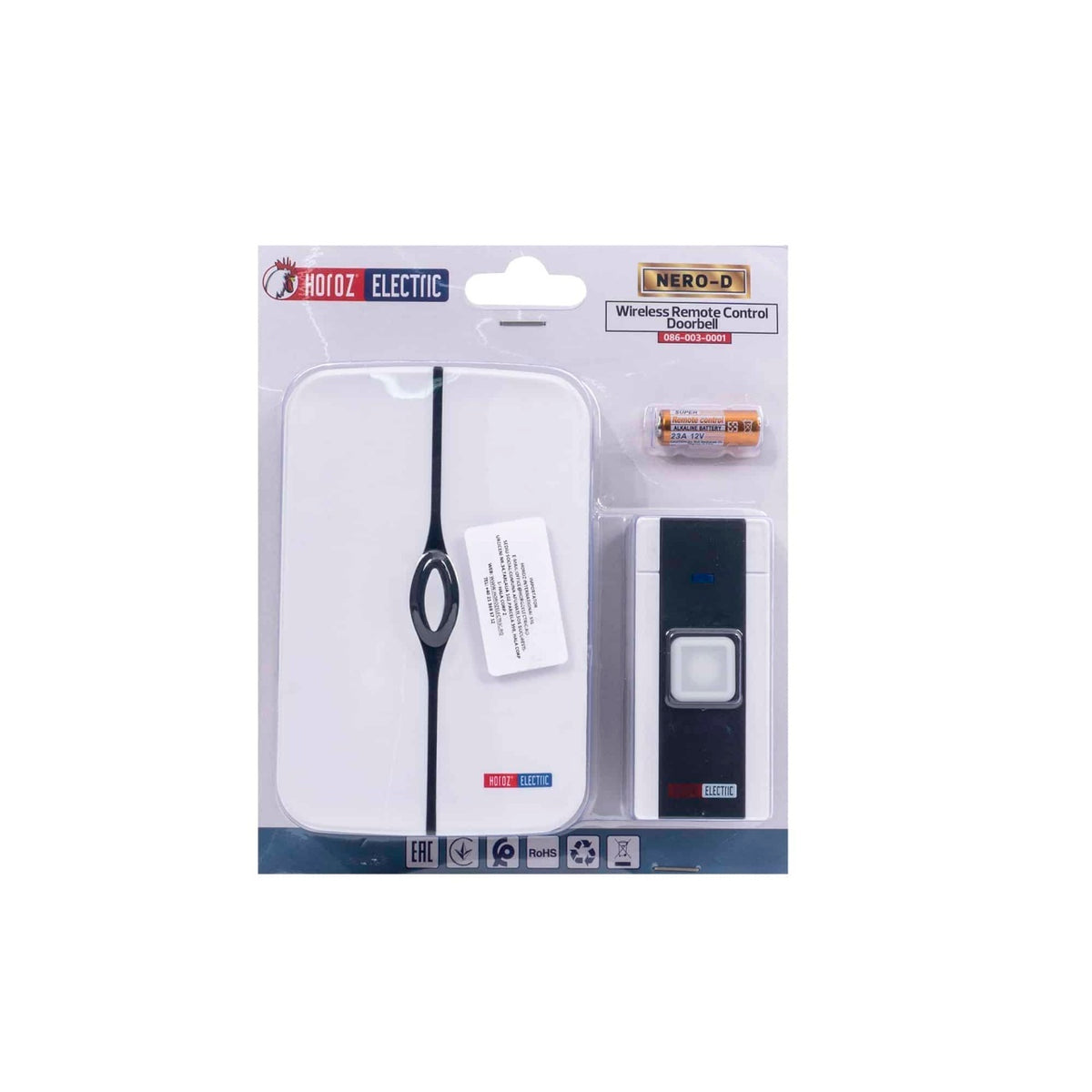 Sonerie wireless fara fir, 4.5V, alb, 36 tonuri, raza 100 m