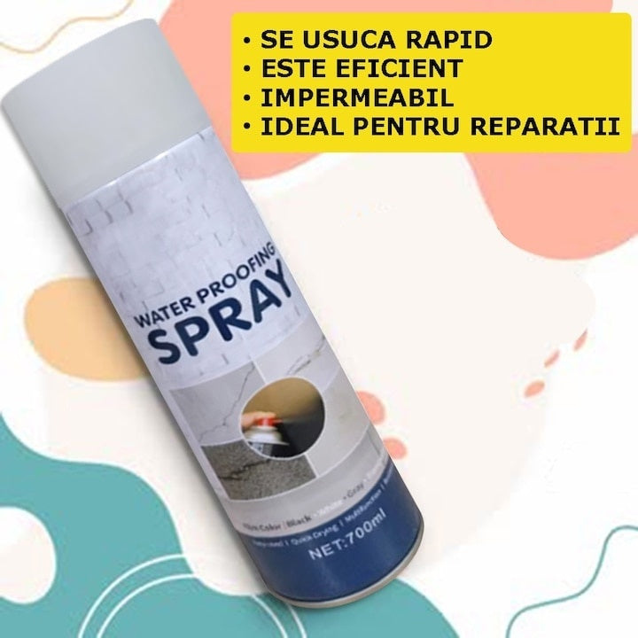 Spray impermeabil pentru etansare, cu uscare rapida, cantitate tub 700ml, compatibil cu multiple suprafete, alb