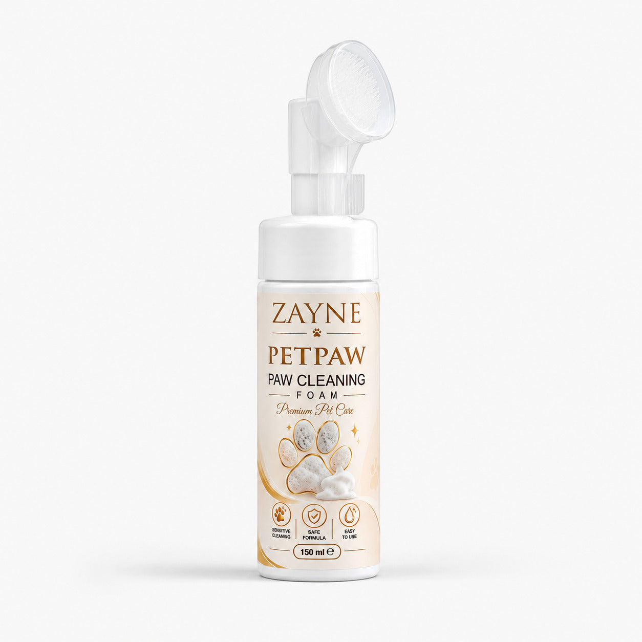 Spumă pentru Curățarea Lăbuțelor ZAYNE PETPAW, cu Perie, 150 ml